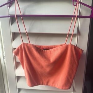 Neon orange shein crop top. Size small